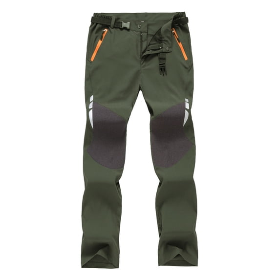 ohmzyzo Men's Hiking Cargo Pants Quick Dry Outdoor Waterproof Pants Lightweight Mountain Breathable Work Pants with Zipper Pocket Green XL