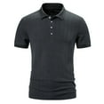 thumbnail image 1 of ohmzyzo Men's Ice Silk Polo Shirts Short Sleeve Regular Fit Tops Active Ribbed Lapel Golf Shirts Athletic Running Gym Workout Tee Tops Dark Gray XL, 1 of 8