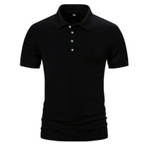 ohmzyzo Men's Ice Silk Polo Shirts Short Sleeve Regular Fit Tops Active Ribbed Lapel Golf Shirts Athletic Running Gym Workout Tee Tops S