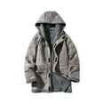 thumbnail image 1 of ohmzyzo Men's Jackets Casual Stylish Cargo Hooded Jacket Fleece Lined Sherpa Winter Warm Coats Jacket with Pockets Gray M, 1 of 8