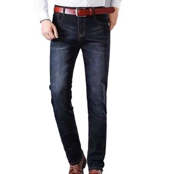 ohmzyzo Men's Jeans Slim Fit Stretch Jeans Classic Comfort Regular Fit Skinny Stretch Pants for Men Men Solid Color Trousers Pants 5XL