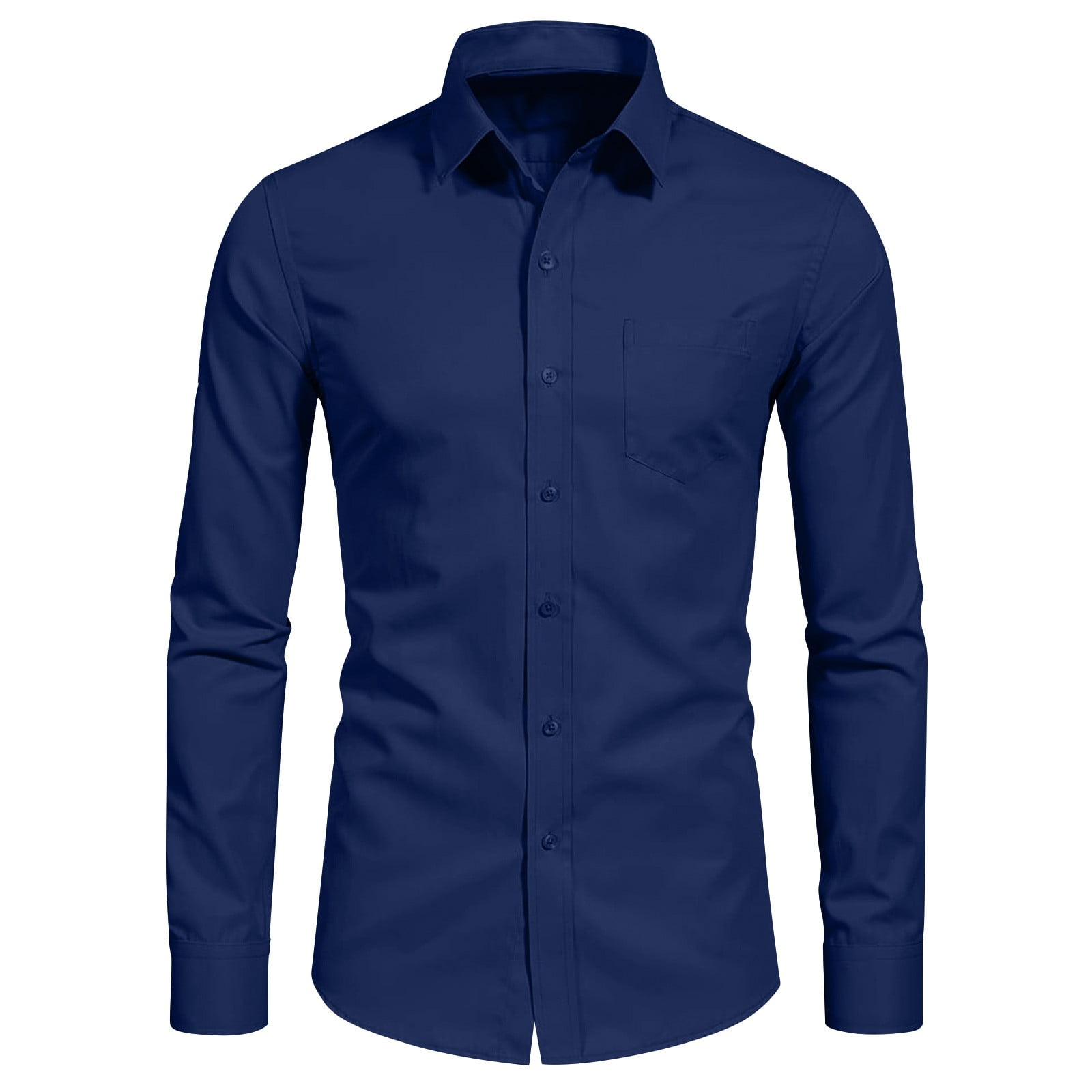 ohmzyzo Men's Long Sleeve Button Down Shirts Four Side Stretch Shirt
