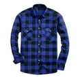 thumbnail image 1 of ohmzyzo Men's Long Sleeve Cowboy Buffalo Plaid Shirts Two Pockets Work Shirt Regular Fit Button down Casual Fall Winter Tops, 1 of 3