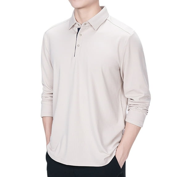 ohmzyzo Men's Long Sleeve Polo Shirt Quick Dry Performance Tactical Golf Shirts Regular fit Jersey Tops Stretch Solid Color T Shirt 4XL