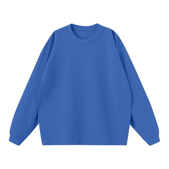 ohmzyzo Men's Long Sleeve Sweatshirt Crew Neck Polyester Pullover Plain Shirt Casual Solid Color Loose Fit Fall Winter Tops