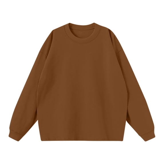 ohmzyzo Men's Long Sleeve Sweatshirt Crew Neck Polyester Pullover Plain Shirt Casual Solid Color Loose Fit Fall Winter Tops