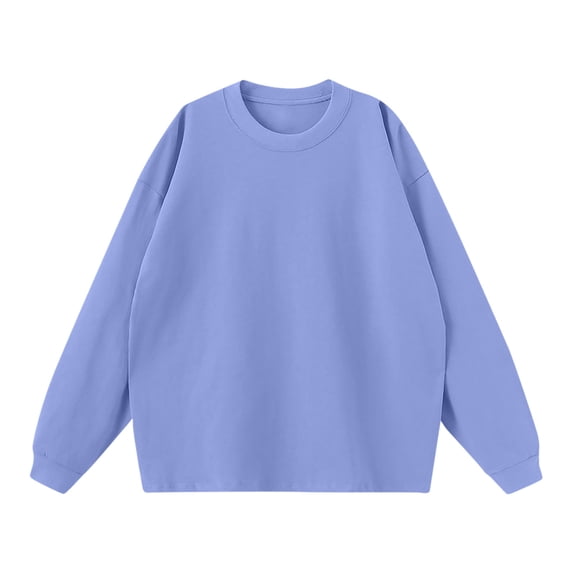ohmzyzo Men's Long Sleeve Sweatshirt Crew Neck Polyester Pullover Plain Shirt Casual Solid Color Loose Fit Fall Winter Tops