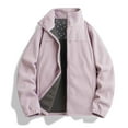 thumbnail image 1 of ohmzyzo Men's Plus Size Fleece Jacket Lightweight Full Zip Soft Tops Classic Outdoor Winter Thermal Jacket with Pockets Pink 5XL, 1 of 3
