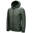 thumbnail image 1 of ohmzyzo Men's Puffer Jacket Lightweight Hooded Waterproof Packable Windproof Outerwear Winter Puffy Jackets Coat Army Green M, 1 of 6