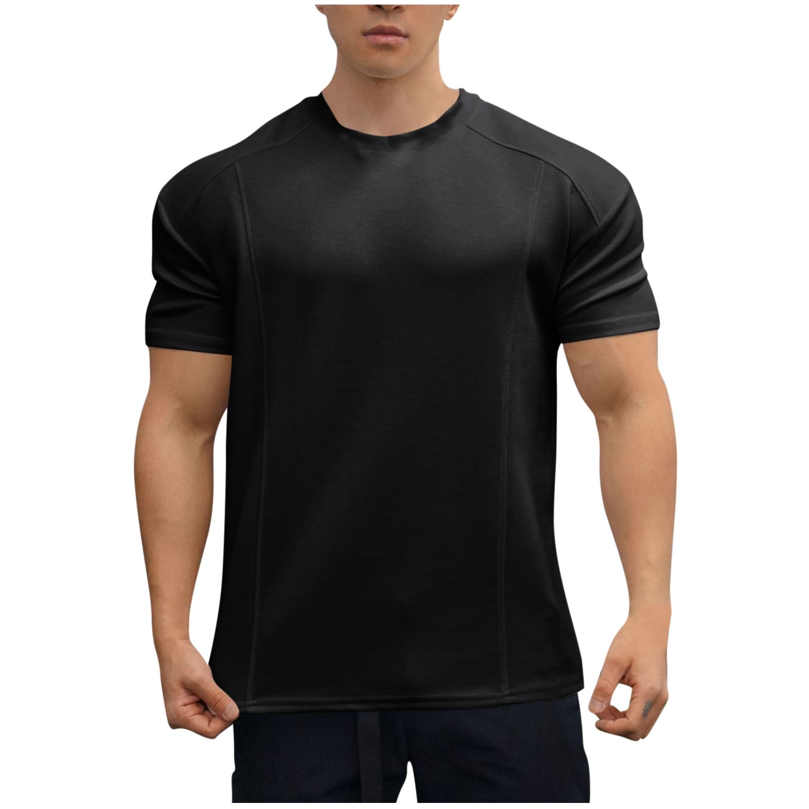Ouber Men's Quick-Dry Workout T-Shirt - Slim Fit Gym Running Training Jersey (Dry Fit)