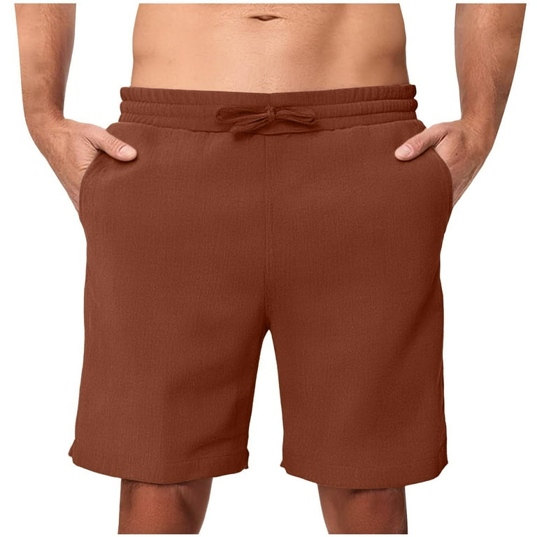 ohmzyzo Men's Shorts Inch Inseam Drawstring Elastic Waist
