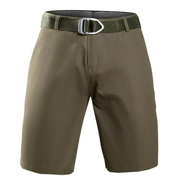 ohmzyzo Men's Shorts Summer Solid Color Slim Fit Flat Front Walk Chino Shorts