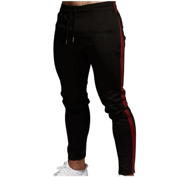 ohmzyzo Men's Sweatpants Jogger Track Pants Slim Fit Workout Gym Pants for Men Drawstring Elastic Waist Stretch Trousers with Pockets M