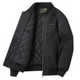 thumbnail image 1 of ohmzyzo Men's Windproof Bomber Jackets Warm Waterproof Windbreakers Winter Outerwear Quilted Thermal Jackets Solid Color Coats with Pockets M, 1 of 3
