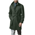 thumbnail image 1 of ohmzyzo Men's Wool Blend Pea Coat Notched Collar Single Breasted Overcoat Warm Winter Thermal Trench Coat with Pockets Green XXL, 1 of 6