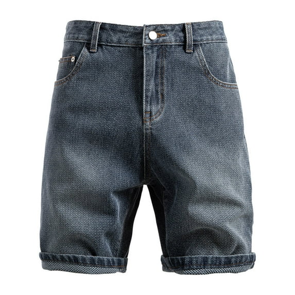 ohmzyzo Mens Baggy Jean Shorts Loose Fit Vintage Wide Leg Jorts Y2K Streetwear Hip Hop Casual Denim Shorts