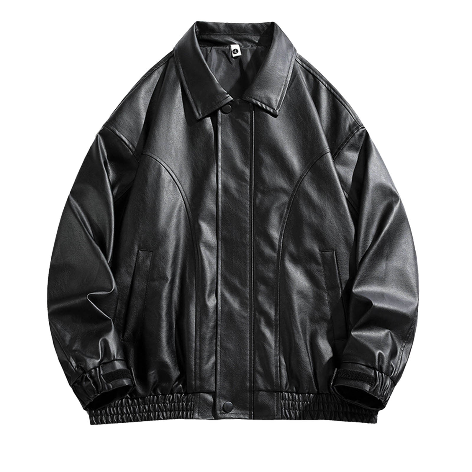 ohmzyzo Mens Faux Leather Bomber Jackets Classic Style Motorcycle