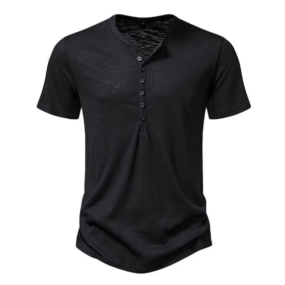 ohmzyzo Mens Henley Shirts Dry Fit Button Down Slim Fit Quick Dry Gym Sweatshirts Short Sleeve Lightweight Casual Basic Sports Tees