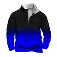 thumbnail image 1 of ohmzyzo Mens Long Sleeve Shirts Casual Gradient Color Loose Pullover Graphic Tee Shirts Fall Athletic Sweatshirts Crewneck Sport Tees Blue 4XL, 1 of 4