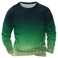 thumbnail image 1 of ohmzyzo Mens Long Sleeve Sweatshirts Casual Gradient Color Loose Pullover Tops Fall Fashion Graphic Athletic Shirts Green 3XL, 1 of 3