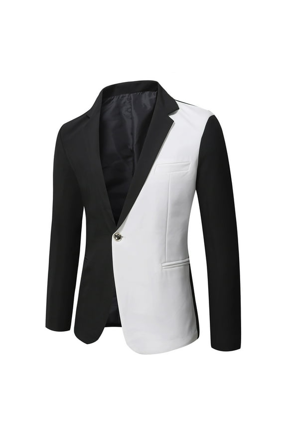 Mens One Button Sequin Suit Jackets Party Tuxedo Sport Coats Turndown Collar Dress Tops Casual Solid Color Prom Stage Coats L