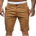 thumbnail image 1 of ohmzyzo Mens Slim Fit Shorts 9" Inseam Stretch Chino Short Pants Casual Work Flat Front Lightweight Stretch Cargo Shorts with Pockets, 1 of 4