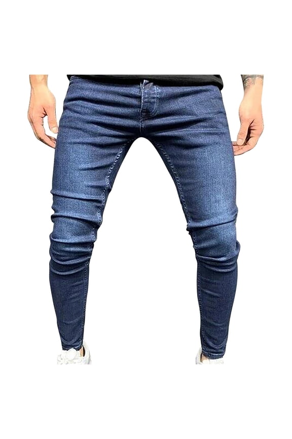 Mens Slim Fit SkinnyJ eans Stretch Tapered Jean Pants Casual Denim Moto Biker Jeans Punk Gothic Zipper Denim Pants Hip hop Trousers