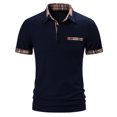thumbnail image 1 of ohmzyzo Mens Solid Polo Shirts Casual Short Sleeve Lapel Tee Tops Casual Button Down Business Shirts Regular Slim Fit Workout Tops with Collar, 1 of 7