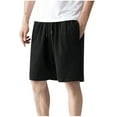 thumbnail image 1 of ohmzyzo Mens Sweat Shorts with Pockets Cotton Knit Lounge Jogger Athletic Short Drawstring Elastic Waist Workout Running Shorts, 1 of 8
