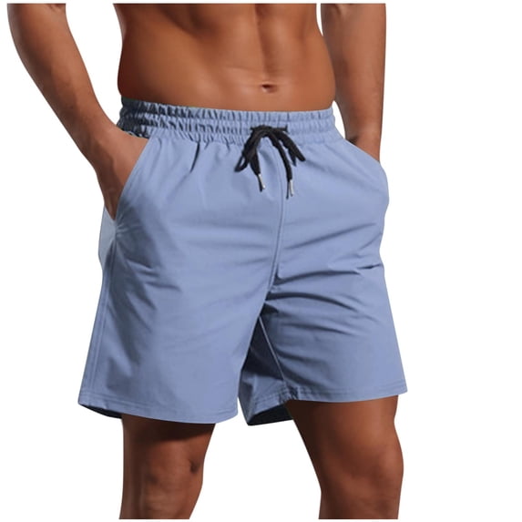 ohmzyzo Mens Swim Trunks Quick Dry Mesh Lining Athletic Casual Swimwear Shorts with Zipper Pockets