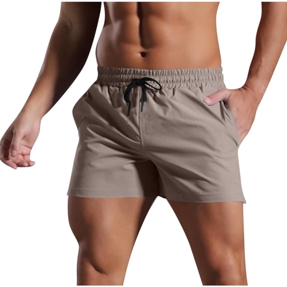 ohmzyzo Mens Swim Trunks Quick Dry Mesh Lining Athletic Casual Swimwear Shorts with Zipper Pockets