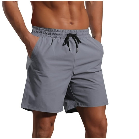 ohmzyzo Mens Swim Trunks Quick Dry Mesh Lining Athletic Casual Swimwear Shorts with Zipper Pockets
