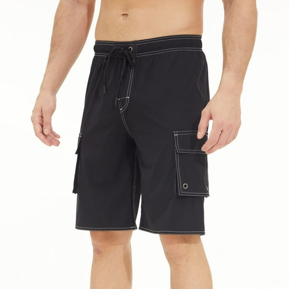 ohmzyzo Mens Swim Trunks Quick Dry Stretch Swim Shorts Mesh Lining Bathing Suits Swimwear Beach Shorts with Pockets