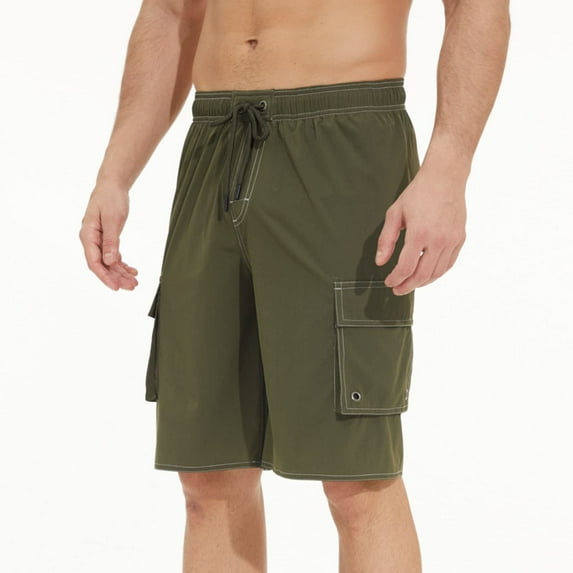 ohmzyzo Mens Swim Trunks Quick Dry Stretch Swim Shorts Mesh Lining Bathing Suits Swimwear Beach Shorts with Pockets