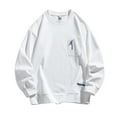 thumbnail image 1 of ohmzyzo Sweatshirts for Men Crewneck Long Sleeve Pullover Top Fall Spring Casual Loose Solid Color T Shirt with Pocket XL, 1 of 1