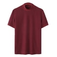 thumbnail image 1 of ohmzyzo Waffle Weave T-Shirts for Men Lightweight Short Sleeve Sweatshirts Men's Casual Round Neck Pullover Tops Summer Gym Workout Tees Red M, 1 of 6