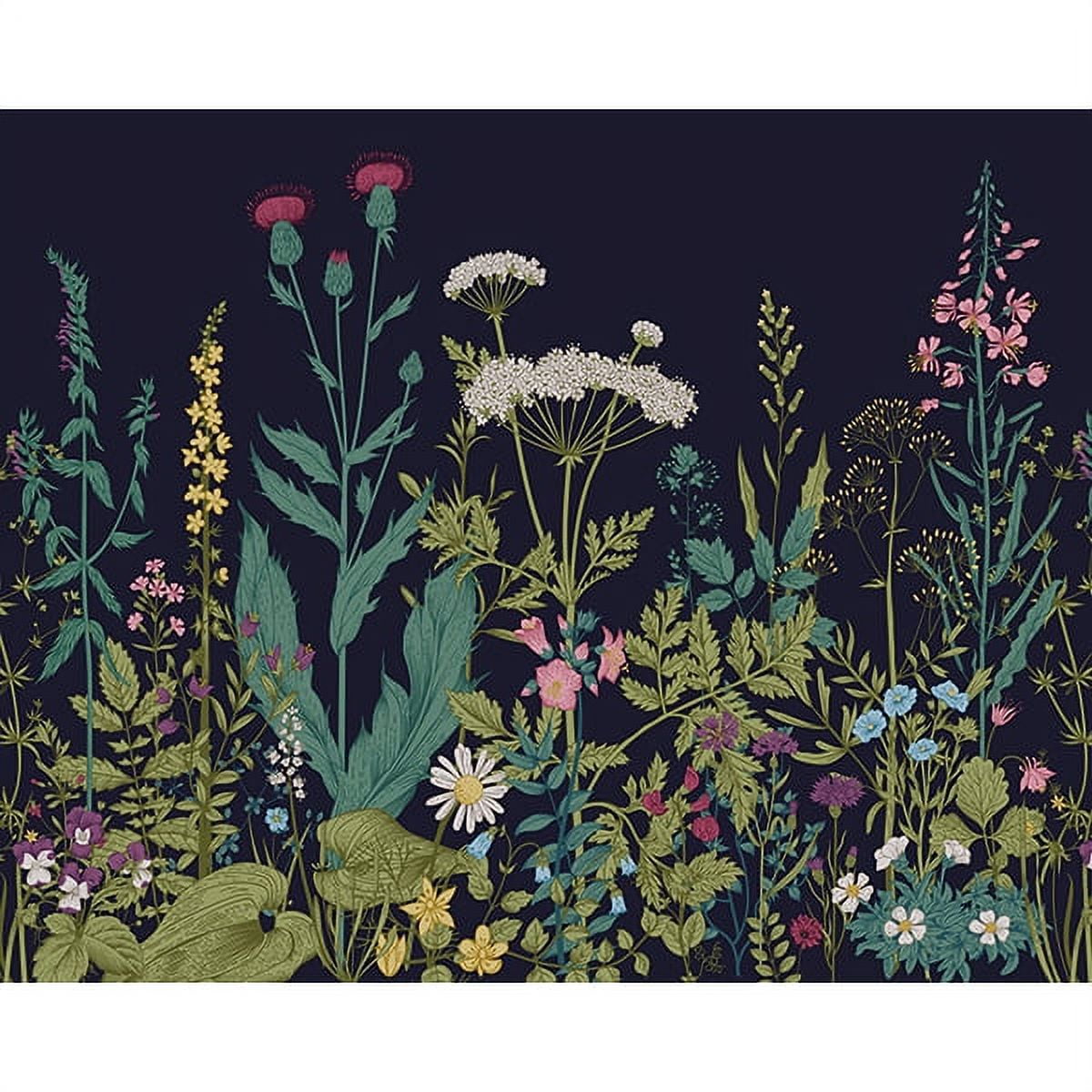 Multicolor Non-Woven Floral Botanical Wall Mural, 94" x 118"