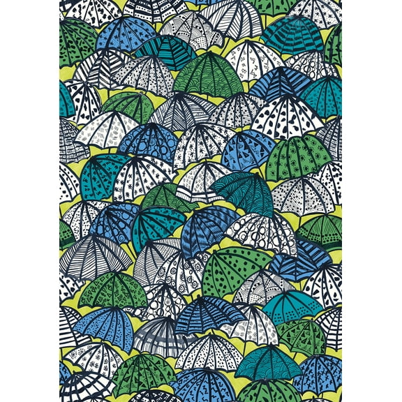 ohpopsi Dara Chartreuse Jolly Brollies Wallpaper