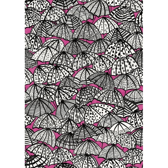 ohpopsi Dara Raspberry Jolly Brollies Wallpaper