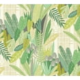thumbnail image 1 of ohpopsi Glasshouse Green Tropical Damask Unpasted Non Woven Wallpaper, 19.7-in by 33-ft., 54.2 sq. ft., 1 of 5