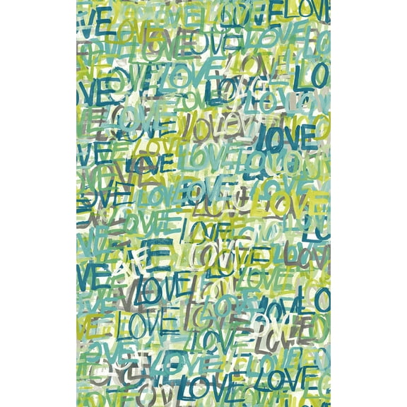 ohpopsi Indio Teal Love Scribble Wallpaper