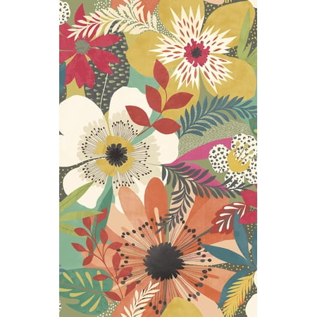 ohpopsi Janis Olive Floral Riot Wallpaper