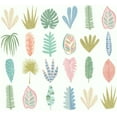 thumbnail image 1 of ohpopsi Leaf Boogie Pastel Tropical Mix Unpasted Non Woven Wallpaper, 19.7-in by 33-ft., 54.2 sq. ft., 1 of 5