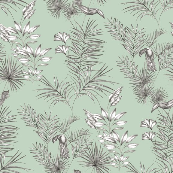 ohpopsi ShellyMint Toucan Toile Wallpaper