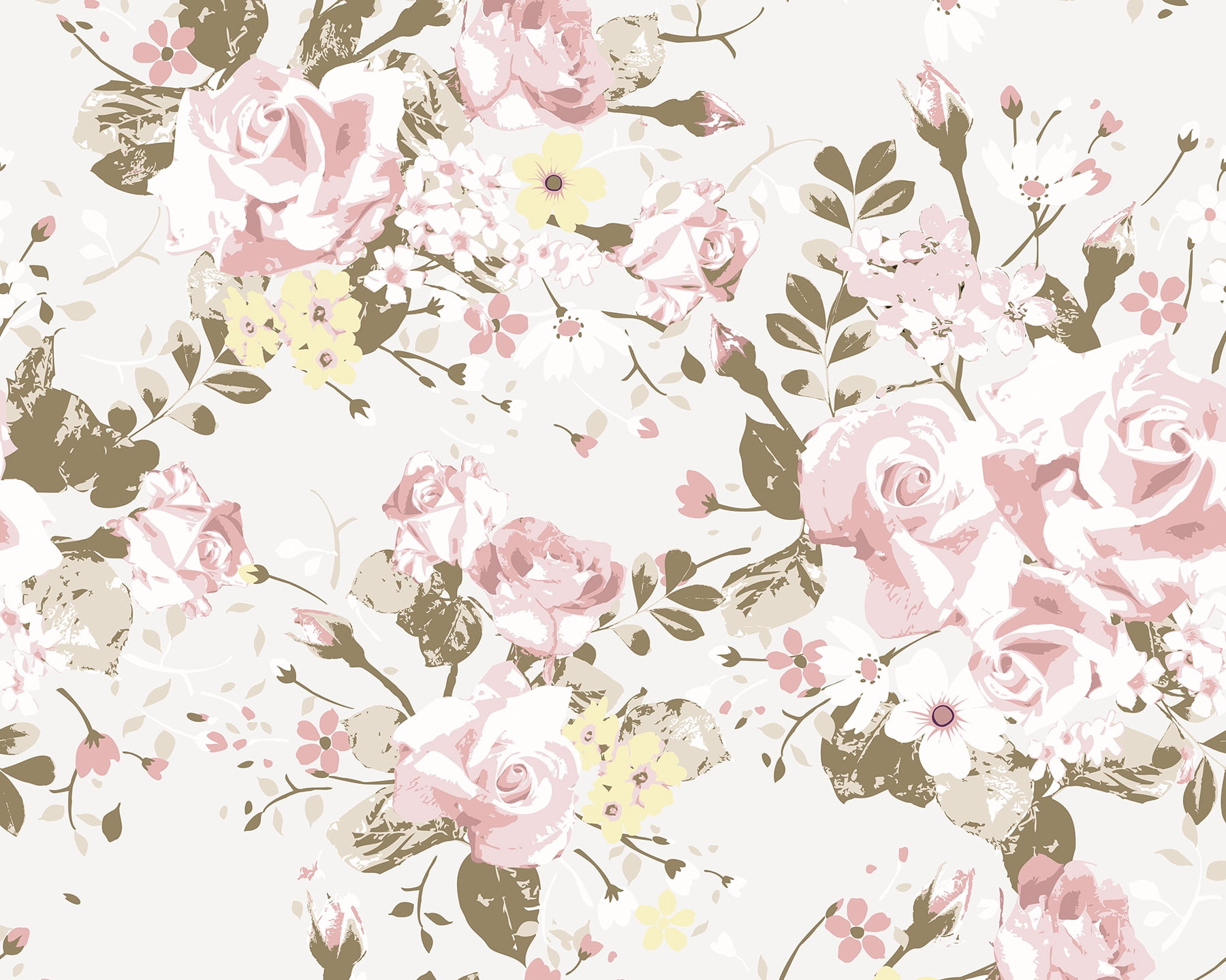 ohpopsi Vintage Rose Pattern Wall Mural - Walmart.com