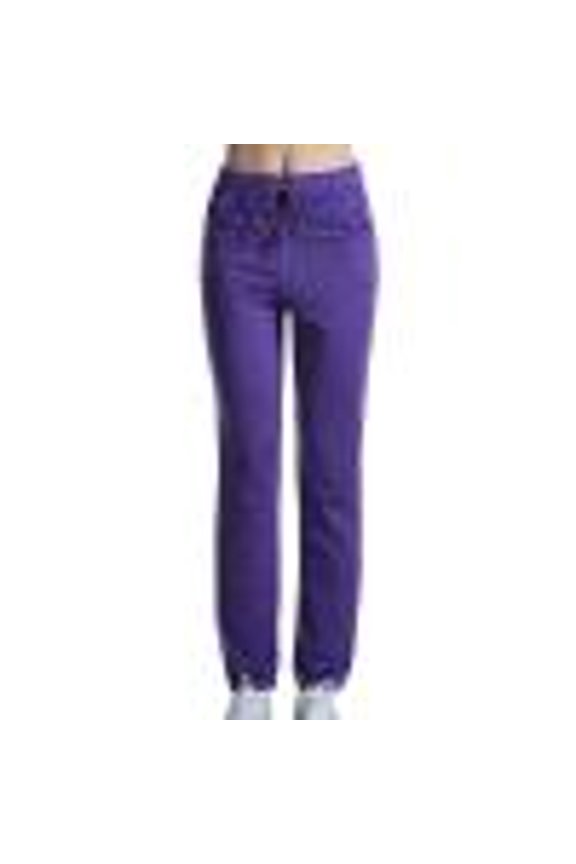 Womens Yoga Pants with Pockets Straight Leg Stretch Trousers Drawstring Elastic Waist Workout Bottoms Purple