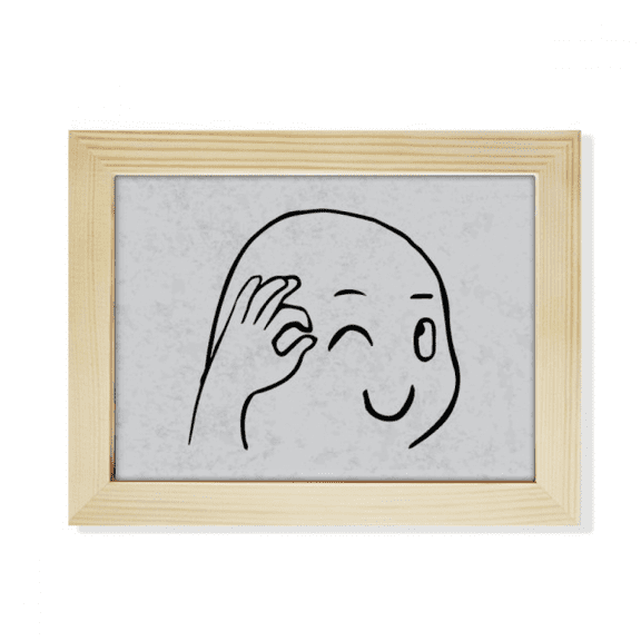 ok gestures cute wink black fdesktop photo frame picture art decoration painting 6x8 inch
