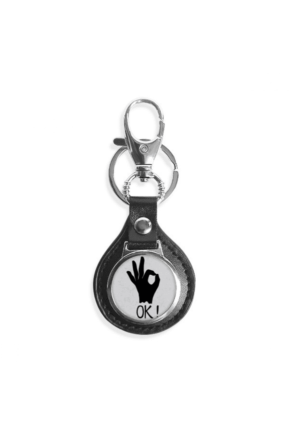 ok outline personalized gesture key link chain keyholder finder hook metal