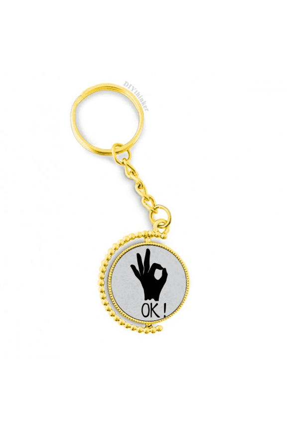 ok outline personalized gesture metal connector key chain  accessory en keyholder