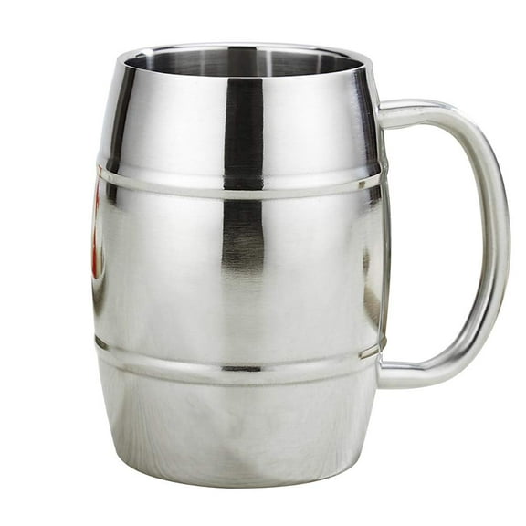 Barrel Design Double Wall Steel Beer Coffee Desk Mug #304 Stainless Food Grade ,Premium Double Wall Insulated Travel Cup,Travel Tumbler Cup, 16 Ounce cup.